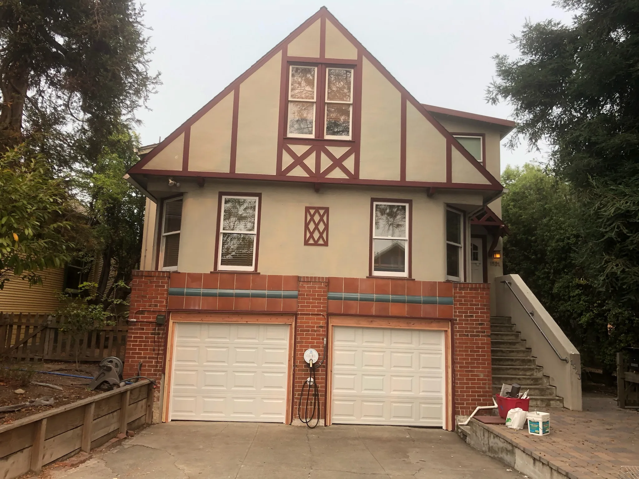 CreamColoredShortPanelGarageDoors