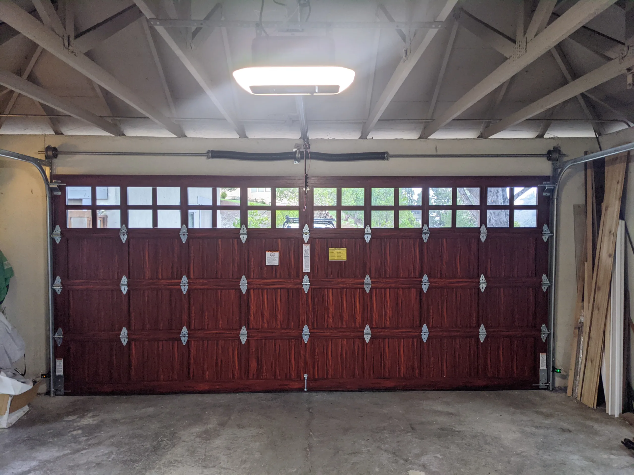 WoodLookSteelGarageDoorInteriorView